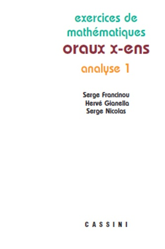Exercices de mathématiques des oraux de l'Ecole polytechnique et des Écoles normales supérieures. 1 vignette